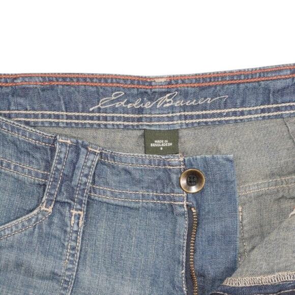 Eddie Bauer Denim Shorts Women’s 8 Blue Utility Pocket Casual - Picture 3 of 5